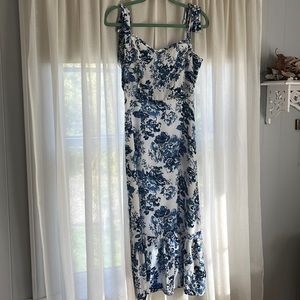 AQUA Toile De Jouy Sleeveless Dress